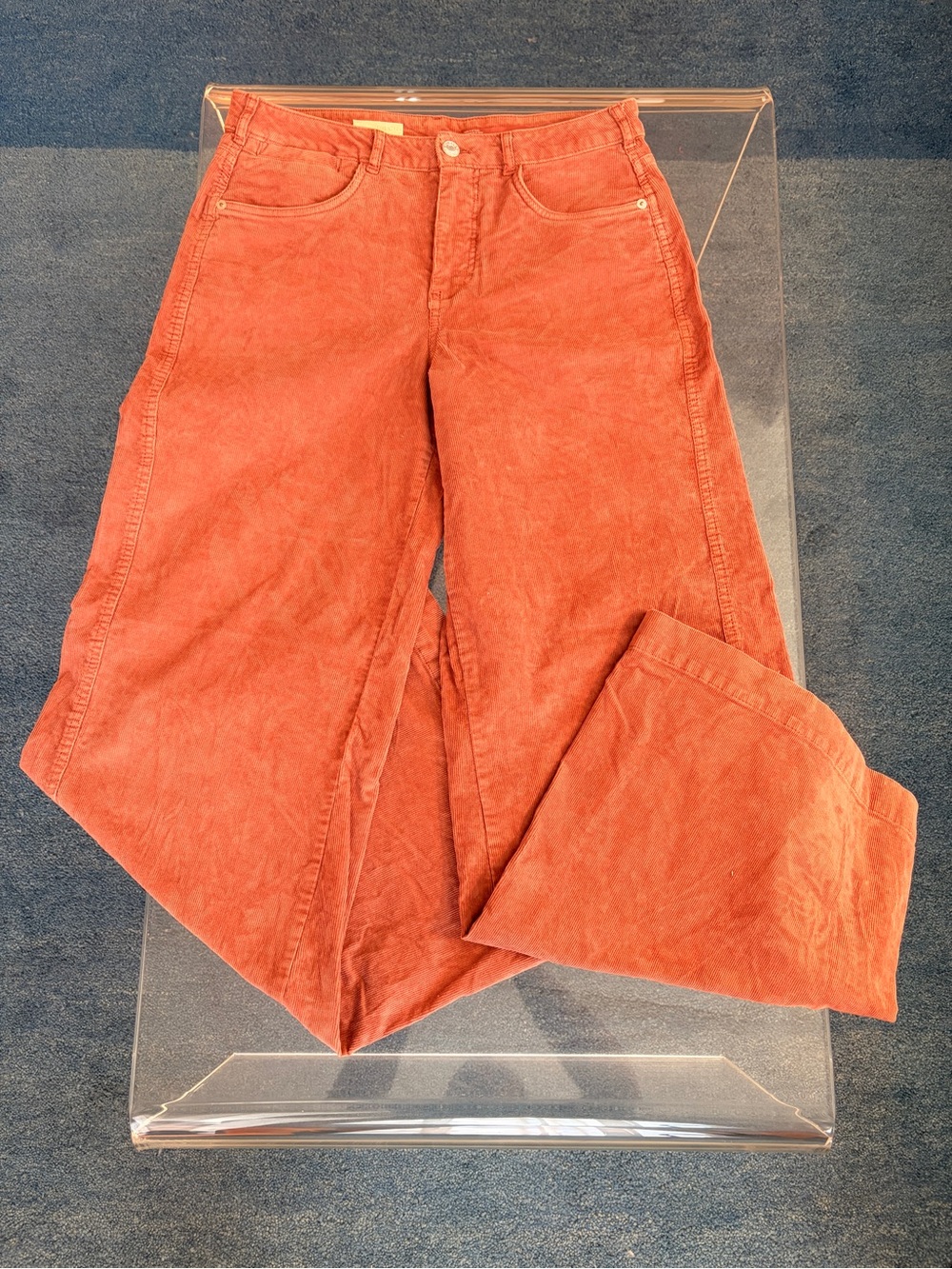 Pilcro Women's Corduroy Wide-Leg Jeans in Rust - Picture 8 of 14